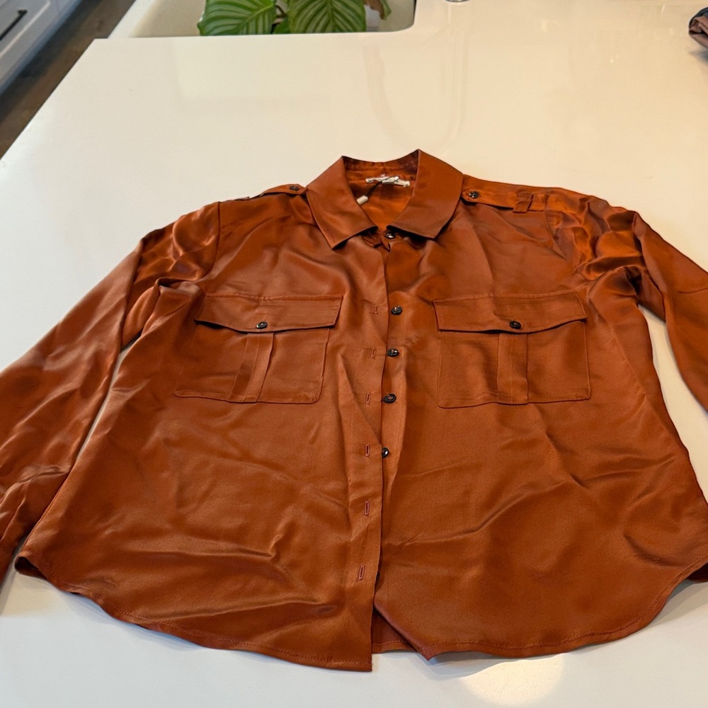 L'AGENCE Women's Rust Button Down Shirt